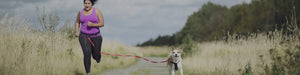 Person running with dog